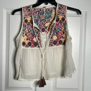 Free people embroidered tank top